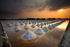 Salt Fields at Phetchaburi, Thailand-isarescheewin-Framed Photographic Print