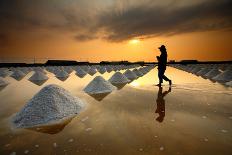 Salt Fields, Phetchaburi, Thailand-isarescheewin-Stretched Canvas