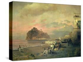 Ischia, 1884-Oswald Achenbach-Stretched Canvas