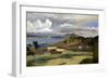 Ischia. Vue prise des pentes du mont Epomeo, au fond: Capri et le Vésuve-Jean-Baptiste-Camille Corot-Framed Giclee Print