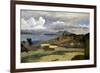 Ischia. Vue prise des pentes du mont Epomeo, au fond: Capri et le Vésuve-Jean-Baptiste-Camille Corot-Framed Giclee Print