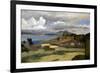 Ischia. Vue prise des pentes du mont Epomeo, au fond: Capri et le Vésuve-Jean-Baptiste-Camille Corot-Framed Giclee Print