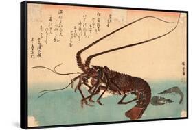 Ise Ebi to Shiba Ebi-Utagawa Hiroshige-Framed Stretched Canvas