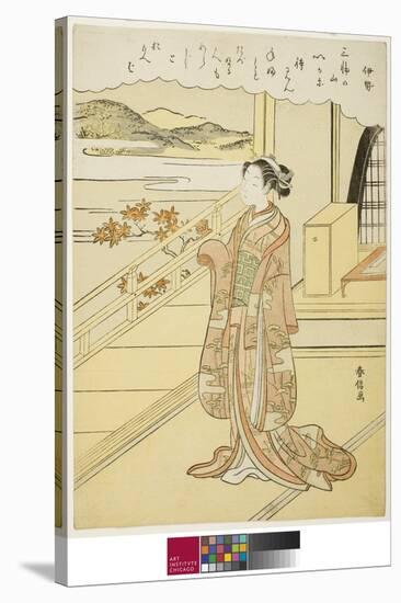 Ise, from an Untitled Series of Thirty-Six Immortal Poets, C. 1767-68 (Colour Woodblock Print)-Suzuki Harunobu-Stretched Canvas