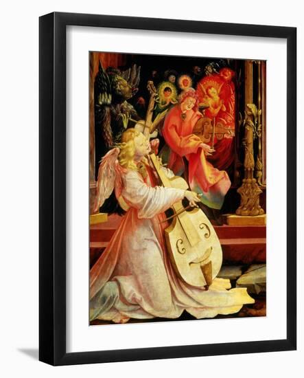 Isenheim Altar: Allegory of the Nativity, detail (Angel with Viola)-Matthias Gruenewald-Framed Giclee Print