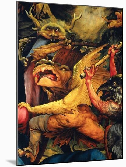 Isenheim Altar: Temptations of Saint Anthony, detail (Monster and Devil)-Matthias Gruenewald-Mounted Giclee Print