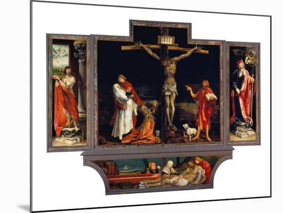 Isenheimer Altar. Erste Schauseite, Totale: die Hll.Antonius Und Sebastian-Matthias Grünewald-Mounted Giclee Print