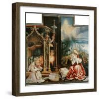 Isenheimer Altar. Inner Center Panel: Angel Concert and Nativitiy-Matthias Grünewald-Framed Giclee Print