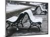 Isere Grenoble, Place Victor Hugo, Snow on Benches-Walter Bibikow-Mounted Photographic Print