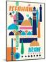 Isfahan, Iran - Persia - Vintage Travel Poster, 1967-Houshang Kazemi-Mounted Art Print