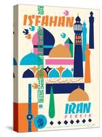 Isfahan, Iran - Persia - Vintage Travel Poster, 1967-Houshang Kazemi-Stretched Canvas