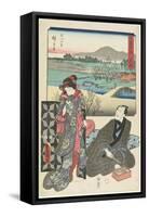 Ishibe, August 1855-Utagawa Hiroshige-Framed Stretched Canvas