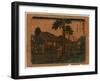 Ishiyakushi, Print Shows Travelers on Village Street with Many Buildings 1797-1858, Artist-null-Framed Giclee Print