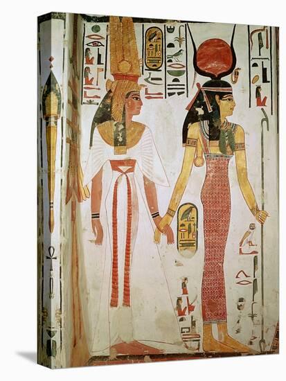 Isis and Nefertari, from the Tomb of Nefertari, New Kingdom (Mural)-null-Stretched Canvas