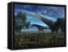 Isisaurus Dinosaurs Wander Lush Plains-Stocktrek Images-Framed Stretched Canvas