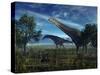 Isisaurus Dinosaurs Wander Lush Plains-Stocktrek Images-Stretched Canvas