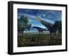 Isisaurus Dinosaurs Wander Lush Plains-Stocktrek Images-Framed Photographic Print