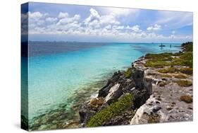 Isla Mujeres Shoreline at Punta Sur Mexico-George Oze-Stretched Canvas