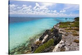 Isla Mujeres Shoreline at Punta Sur Mexico-George Oze-Stretched Canvas