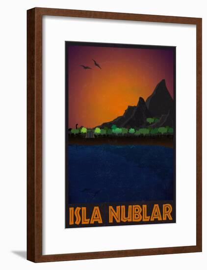 Isla Nublar Retro Travel Poster-null-Framed Poster