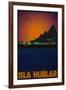 Isla Nublar Retro Travel-null-Framed Art Print