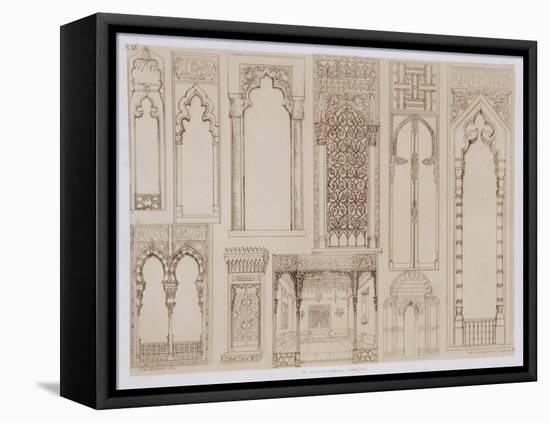 Islamic and Moorish Design for Shutters and Divans, from "Art and Industry"-Jean Francois Albanis De Beaumont-Framed Stretched Canvas