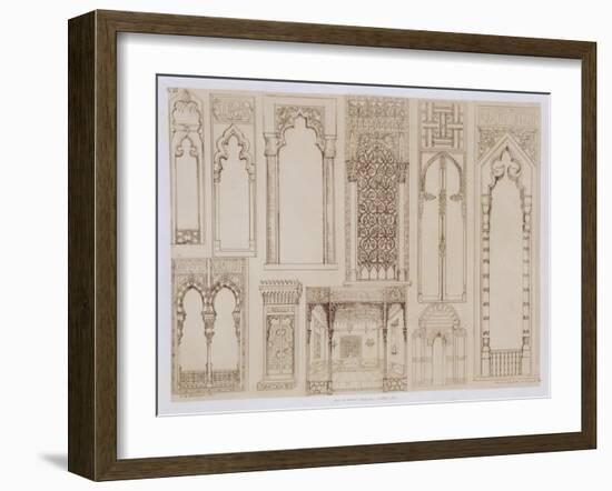 Islamic and Moorish Design for Shutters and Divans, from "Art and Industry"-Jean Francois Albanis De Beaumont-Framed Giclee Print