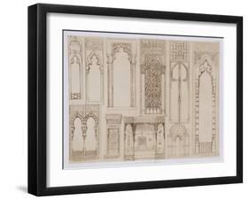 Islamic and Moorish Design for Shutters and Divans, from "Art and Industry"-Jean Francois Albanis De Beaumont-Framed Giclee Print