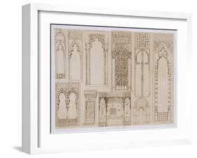 Islamic and Moorish Design for Shutters and Divans, from "Art and Industry"-Jean Francois Albanis De Beaumont-Framed Giclee Print