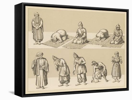 Islamic Attitudes of Worship, Some Involve Praying on a Prayer Mat-null-Framed Stretched Canvas