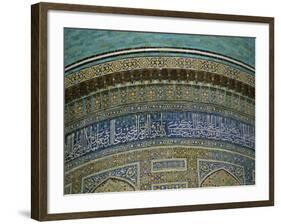 Islamic Inscriptions on Mir-I-Arab Madressa (Madrasa), Bukhara, Uzbekistan, Central Asia-Gavin Hellier-Framed Photographic Print