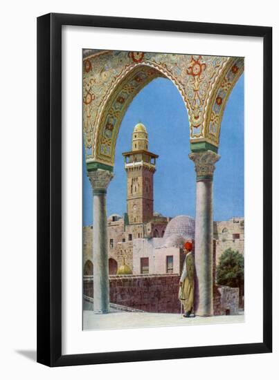 Islamic Minaret on Temple Mount, Jerusalem, Palestine, C1930S-Donald Mcleish-Framed Giclee Print