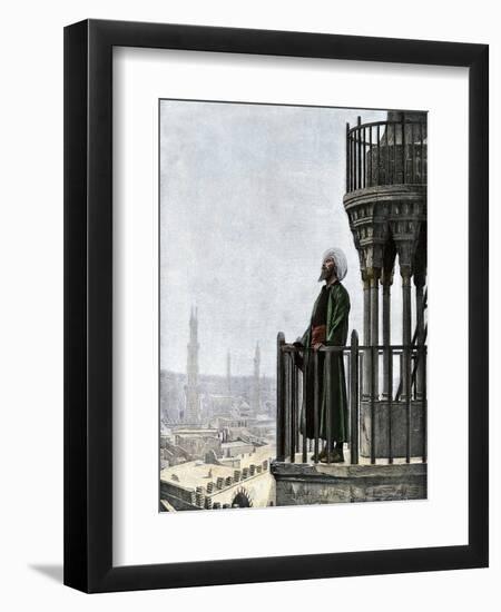 Islamic Muezzin Calling People to Prayer, 1800s-null-Framed Premium Giclee Print