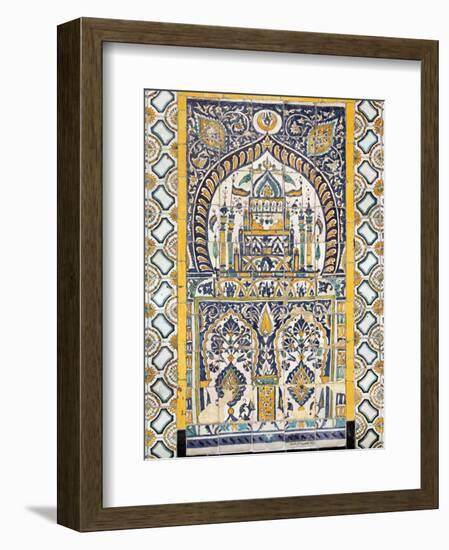 Islamic Tilework, Gurgi Mosque, Built in 1833 by Mustapha Gurgi, Tripoli, Libya-Rennie Christopher-Framed Photographic Print