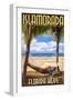 Islamorada, Florida Keys - Hammock Scene-Lantern Press-Framed Art Print