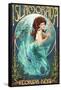 Islamorada, Florida Keys - Mermaid-Lantern Press-Framed Stretched Canvas