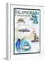 Islamorada, Florida Keys - Nautical Chart-Lantern Press-Framed Art Print