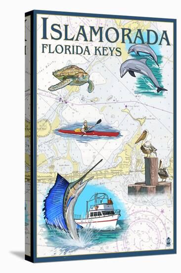 Islamorada, Florida Keys - Nautical Chart-Lantern Press-Stretched Canvas