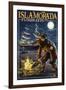 Islamorada, Florida Keys - Pirate and Treasure-Lantern Press-Framed Art Print