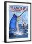 Islamorada, Florida Keys - Sailfish Scene-Lantern Press-Framed Art Print