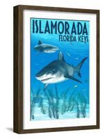 Islamorada, Florida Keys - Tiger Shark-Lantern Press-Framed Art Print