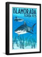 Islamorada, Florida Keys - Tiger Shark-Lantern Press-Framed Art Print