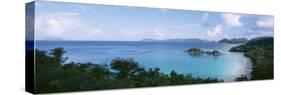 Island and a Beach, Trunk Bay, St. John, US Virgin Islands-null-Stretched Canvas
