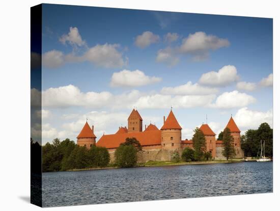 Island Castle on Lake Galve, Trakai Historical National Park, Trakai, Lithuania-Walter Bibikow-Stretched Canvas