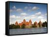 Island Castle on Lake Galve, Trakai Historical National Park, Trakai, Lithuania-Walter Bibikow-Framed Stretched Canvas