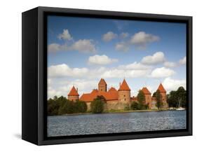 Island Castle on Lake Galve, Trakai Historical National Park, Trakai, Lithuania-Walter Bibikow-Framed Stretched Canvas