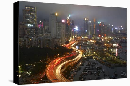 Island Eastern Corridor Motorway, Causeway Bay, and high-rises, Hong Kong, China-David Wall-Stretched Canvas