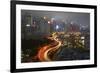 Island Eastern Corridor Motorway, Causeway Bay, and high-rises, Hong Kong, China-David Wall-Framed Premium Photographic Print