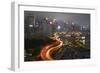 Island Eastern Corridor Motorway, Causeway Bay, and high-rises, Hong Kong, China-David Wall-Framed Photographic Print