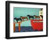 Island Ferry Black And Choc-Stephen Huneck-Framed Giclee Print